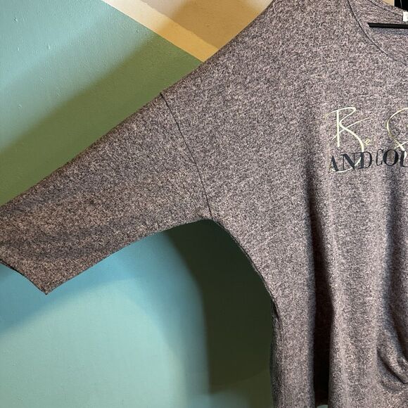 Womens Plus‎ Size 2x Top Be Strong And Courageous Brand Tea Please Tie - Picture 3 of 6